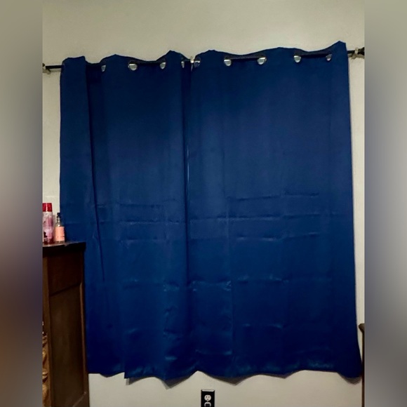 Blue Grommet Top  Black out Curtains - Picture 1 of 6